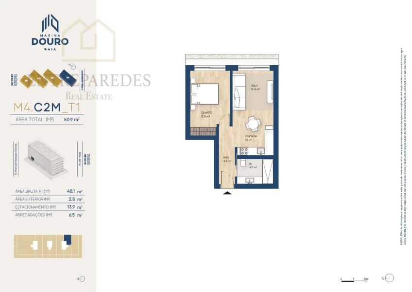 EXCELENTE APARTAMENTO T1 COM VARANDA, GARAGEM E ARRUMO PARA COMPRAR JUNTO A MARINA DA AFURADA - VILA NOVA DE GAIA - PORTO